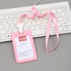Macaron-colored ID card holder exhibition, lanyard, work name tag, ABS student card, access control name tag, waterproof bus card Specification image